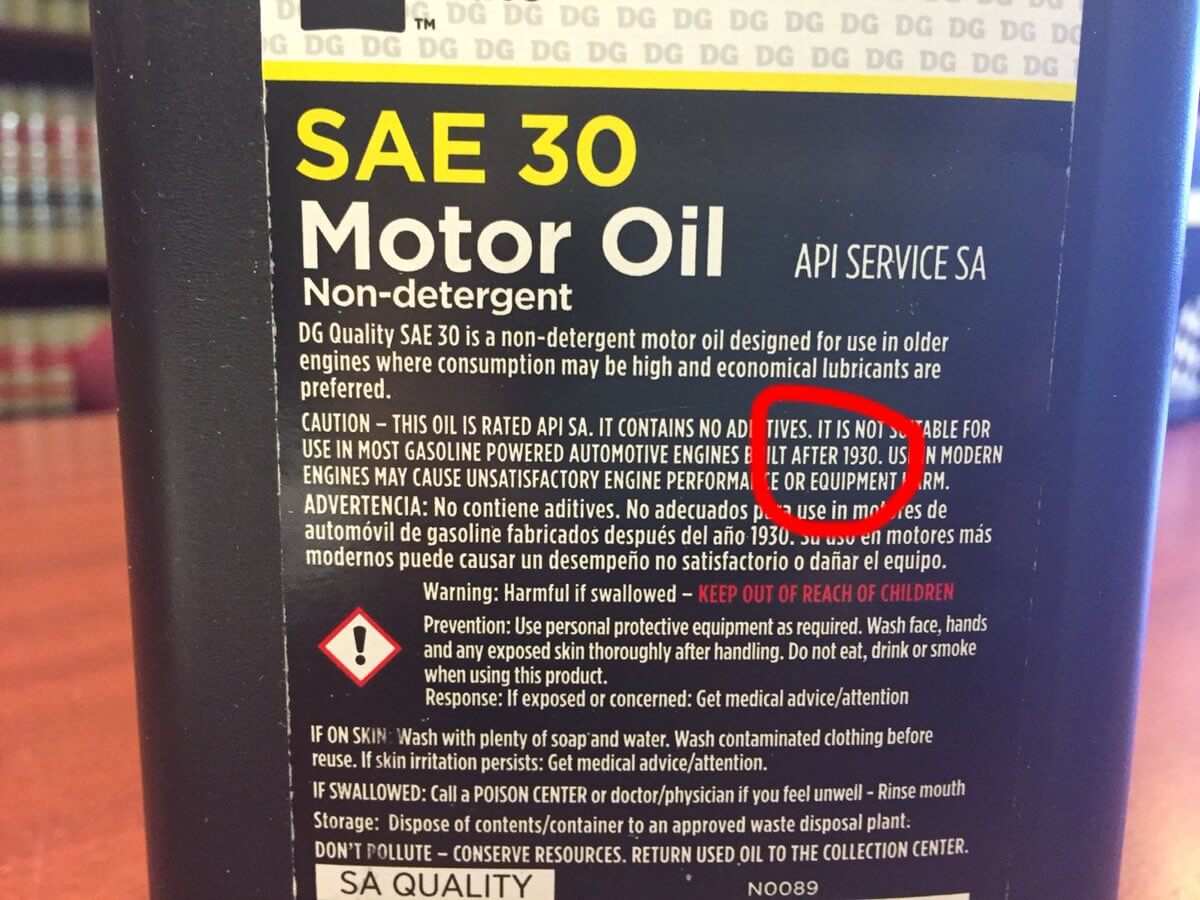 Dangerous Obsolete Motor Oil